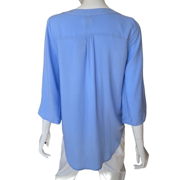 Chico's Blue Lace-Up Cold Shoulder Tunic Size Small (Chico's Size 0) NWT - Picture 2 of 5